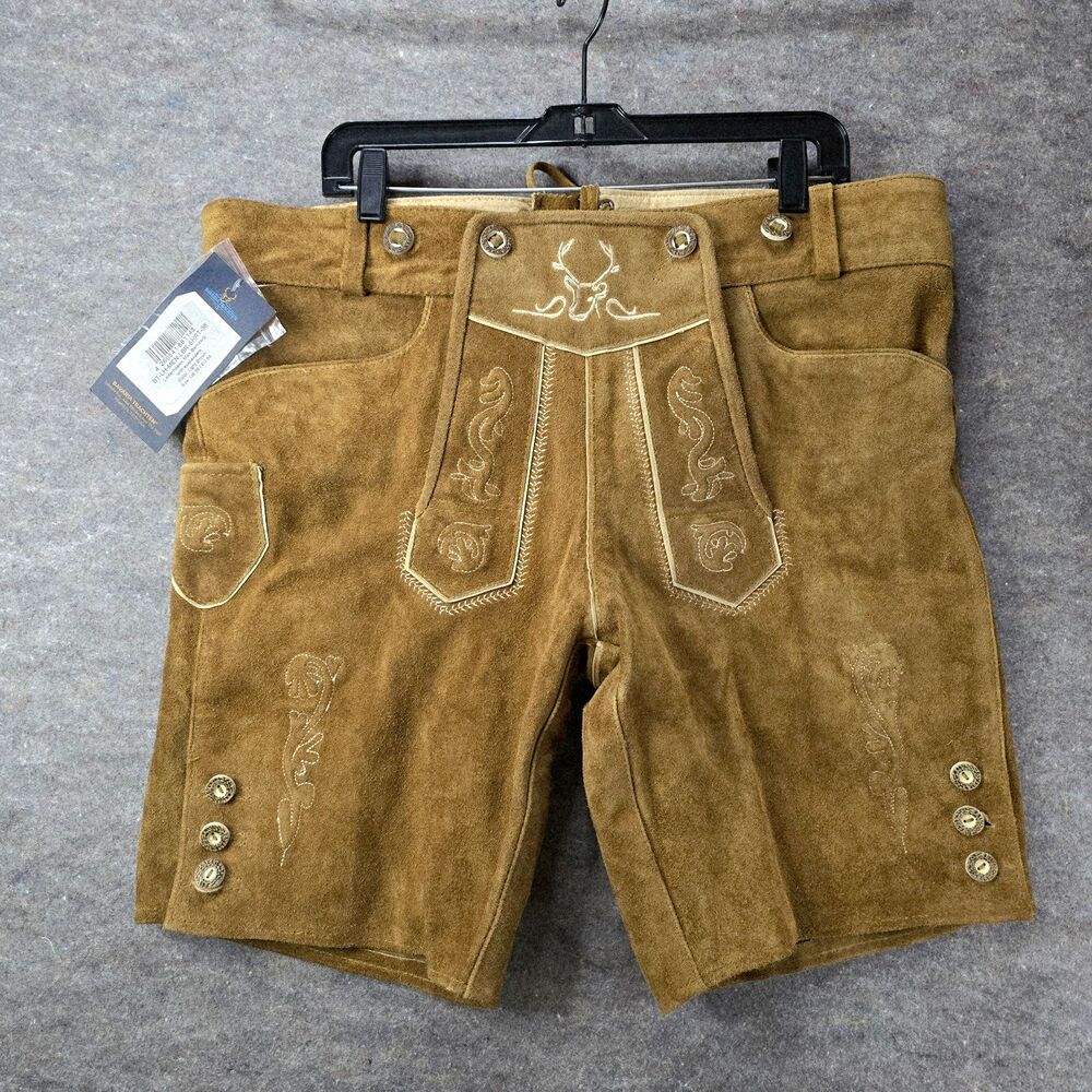 Bavarian Trachten German Lederhosen Light Brown Suede US/40 EU/54 Octoberfest
